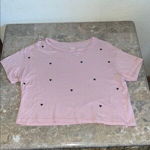 Pink vs angel Crop Top with Heart Pattern